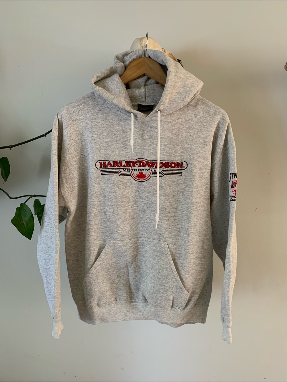 Vintage Harley-Davidson Men's Gray Logo Hoodie